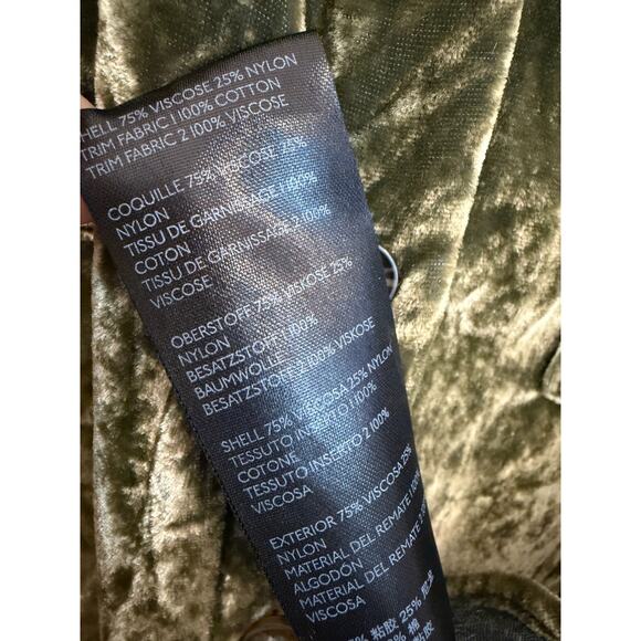 Maeve by Anthropologie Karina Green Velvet Button-Up Relaxed Fit Shirt, Size 8 - Picture 3 of 7